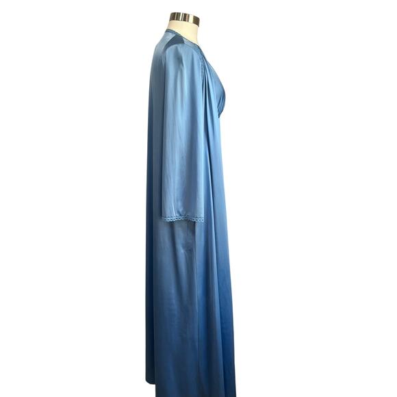 Vanity Fair Vintage Blue Nylon Nightgown & Robe Set Long Maxi Size 34 - Picture 5 of 13